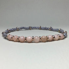 Load image into Gallery viewer, Bracelets | Natural Stone | Pink Jade, Rose Gold and Gray Beaded Bracelet, pink, gray, grey, rose gold