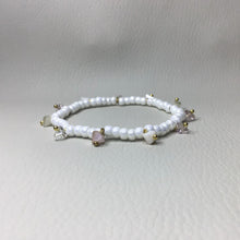 Load image into Gallery viewer, Bracelets | By Color | Glass Charms | White Pearl | Seed Beads | Charm Bracelet | Handmade | Beaded Bracelets