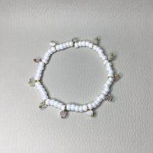 Load image into Gallery viewer, Bracelets | By Color | Glass Charms | White Pearl | Seed Beads | Charm Bracelet | Handmade | Beaded Bracelets