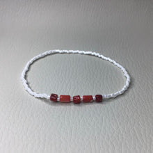 Load image into Gallery viewer, Bracelets | Natural Shell | Red Natural Shell | Delicate Seed Beads | White | Handmade | Beaded Bracelets