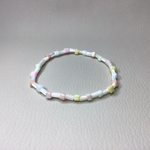 Bracelets | By Color | Natural Shell | Pastel Glass | Glass Seed Bead | Ice Cream Colors | Square | Handmade | Beaded Bracelets
