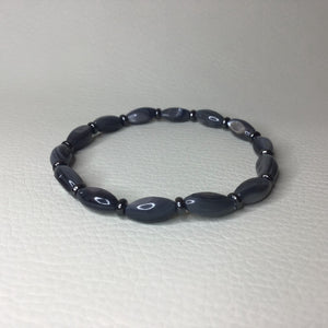Bracelets | Natural Shell | Gray Natural Shell | Gunmetal | Beaded Bracelets | Handmade | Stretch Bracelets