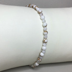 Bracelets | Natural Stone | Faceted Moonstone | Gold Threaded | Mashan Jade | Beaded Bracelet | Handmade | Stretch Bracelets
