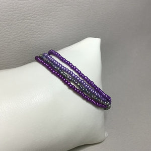 Bracelets | Seed Bead Stacks | Glass Seed Bead Bracelets | Purple | Lilac | Lavender | Handmade | Beaded Bracelets