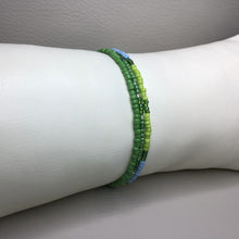 Load image into Gallery viewer, Bracelets | Seed Bead Stacks | Glass Seed Bead Bracelets | Blue | Green | Handmade | Beaded Bracelets