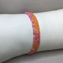 Load image into Gallery viewer, Bracelets | Seed Bead Stacks | Glass Seed Bead Bracelets | Pink | Orange | Handmade | Beaded Bracelets