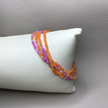 Load image into Gallery viewer, Bracelets | Seed Bead Stacks | Glass Seed Bead Bracelets | Pink | Orange | Handmade | Beaded Bracelets