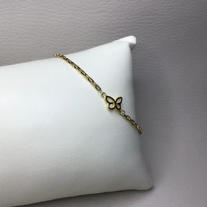 Bracelets | Chain | Gold | Sterling Silver Butterfly Connector | Stainless Steel Chain | Adjustable Closure