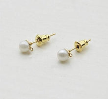 Load image into Gallery viewer, 10pcs - 5mm, imitation pearl, stainless steel pin, earring ball post, loop, connector, component, jewelry, DIY