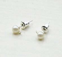Load image into Gallery viewer, 10pcs - 5mm, imitation pearl, stainless steel pin, earring ball post, loop, connector, component, jewelry, DIY