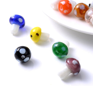 10pcs - 10x13mm, glass, lampwork, mushroom, bead, variety pack, pendant, charm, earring, necklace, finding, jewelry making, DIY, craft
