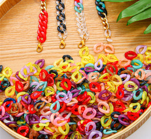 25pcs - 10x13mm, links, acrylic, curb chain, variety pack, pendant, charm, earring, necklace, finding, jewelry making, DIY, craft