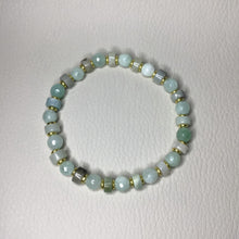 Load image into Gallery viewer, Bracelets | Natural Stone | Burmese Jade | Flower Amazonite | Heishi beads | green | seafoam | natural | gold | handmade | Beaded Bracelets