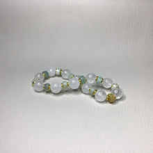 Load image into Gallery viewer, Bracelets | Natural Stone | Clear Quartz | Flower Amazonite Heishi | blue | green | seafoam | clear | gold brass spacer beads | handmade