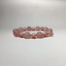 Load image into Gallery viewer, Bracelets | Natural Stone | Watermelon Red Chalcedony | Beaded Bracelet | matte beads | gold | handmade | Stretch Bracelets