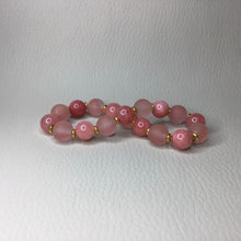 Load image into Gallery viewer, Bracelets | Natural Stone | Watermelon Red Chalcedony | Beaded Bracelets | matte beads | gold | handmade | Stretch Bracelets