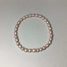 Load image into Gallery viewer, Bracelets | By Color | Rose Gold and Sterling Silver Beaded Bracelet | Glass Seed Bead | Blush | Handmade | Beaded Bracelets