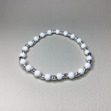 Load image into Gallery viewer, Bracelets | Natural Stone | Matte White Howlite and Sterling Silver Beaded Bracelet | Handmade | Beaded Bracelets