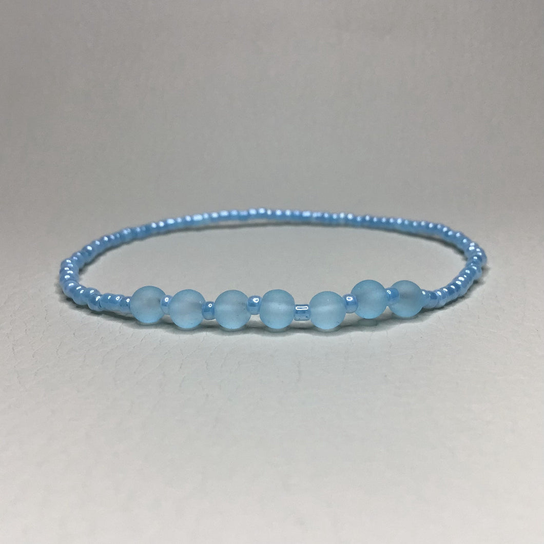 Bracelets | By Color | Blue Glass and Acrylic Beaded Bracelet | Handmade | Beaded Bracelets
