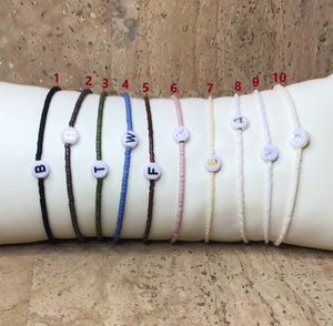 Bracelets | Initial | Letter Glass Seed Bead Bracelets | Custom | Handmade | Beaded Bracelets | Stretch Bracelets