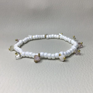 Bracelets | By Color | Glass Charms | White Pearl | Seed Beads | Charm Bracelet | Handmade | Beaded Bracelets