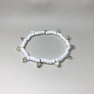 Bracelets | By Color | Glass Charms | White Pearl | Seed Beads | Charm Bracelet | Handmade | Beaded Bracelets