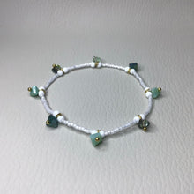 Load image into Gallery viewer, Bracelets | By Color | Glass Charms | Delicate Pearl White | Teal | Aqua | Green | Seed Beads | Charm Bracelet | Handmade | Beaded Bracelets