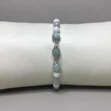 Load image into Gallery viewer, Bracelets | Natural Stone | Burmese Jade | White Howlite | Stretch Bracelet | blue | green | seafoam | sterling silver | handmade | Beaded