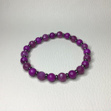Load image into Gallery viewer, Bracelets | Natural Stone | Purple Sugilite | Strawberry Quartz | Faceted | Beaded Bracelet | Purple | Pink | Handmade | Stretch Bracelets