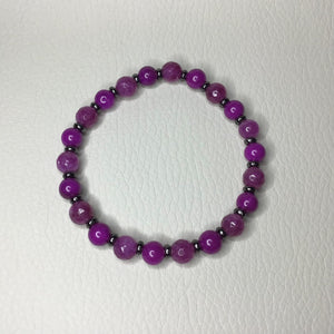 Bracelets | Natural Stone | Purple Sugilite | Strawberry Quartz | Faceted | Beaded Bracelet | Purple | Pink | Handmade | Stretch Bracelets
