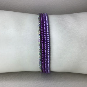 Bracelets | Seed Bead Stacks | Glass Seed Bead Bracelets | Purple | Lilac | Lavender | Handmade | Beaded Bracelets