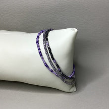 Load image into Gallery viewer, Bracelets | Seed Bead Stacks | Glass Seed Bead Bracelets | Purple | Silver | Handmade | Beaded Bracelets