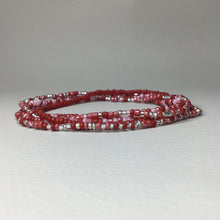 Load image into Gallery viewer, Bracelets | Seed Bead Stacks | Glass Seed Bead Bracelets | Red | Pink | Silver | Handmade | Beaded Bracelets