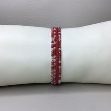 Load image into Gallery viewer, Bracelets | Seed Bead Stacks | Glass Seed Bead Bracelets | Red | Pink | Silver | Handmade | Beaded Bracelets