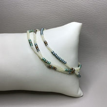 Load image into Gallery viewer, Bracelets | Seed Bead Stacks | Glass Seed Bead Bracelets | Ivory | Seafoam Green | Copper | Handmade | Beaded Bracelets