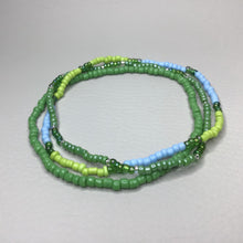 Load image into Gallery viewer, Bracelets | Seed Bead Stacks | Glass Seed Bead Bracelets | Blue | Green | Handmade | Beaded Bracelets