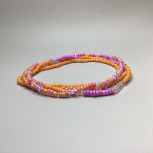 Bracelets | Seed Bead Stacks | Glass Seed Bead Bracelets | Pink | Orange | Handmade | Beaded Bracelets